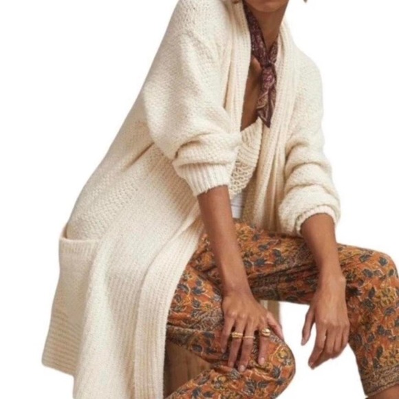 Pilcro Sweaters - Anthropologie Pilcro Eyelash Open Longline Cardigan Chunky Knit Sweater Medium